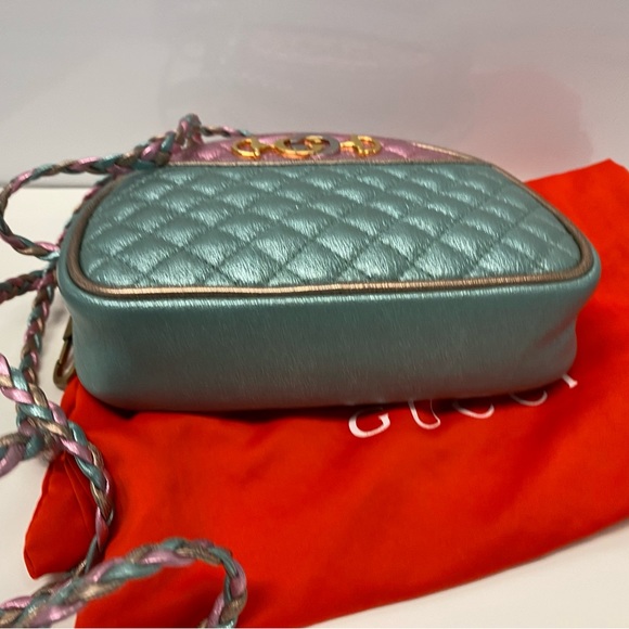 NWT Gucci Trapuntata Colorblock Metallic Leather quilted Mini Bag crossbody - Picture 4 of 16